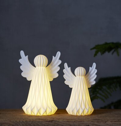 Bild av två ängellyktor som skapar varm atmosfär
