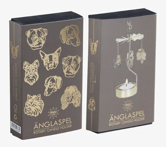 Bild av elegant förpackning för änglaspel i guld