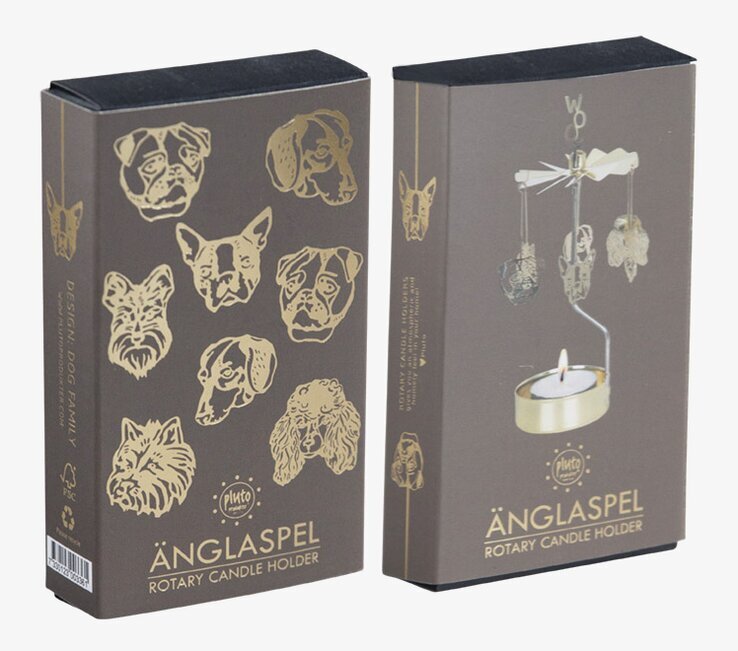 Bild av elegant förpackning för änglaspel i guld