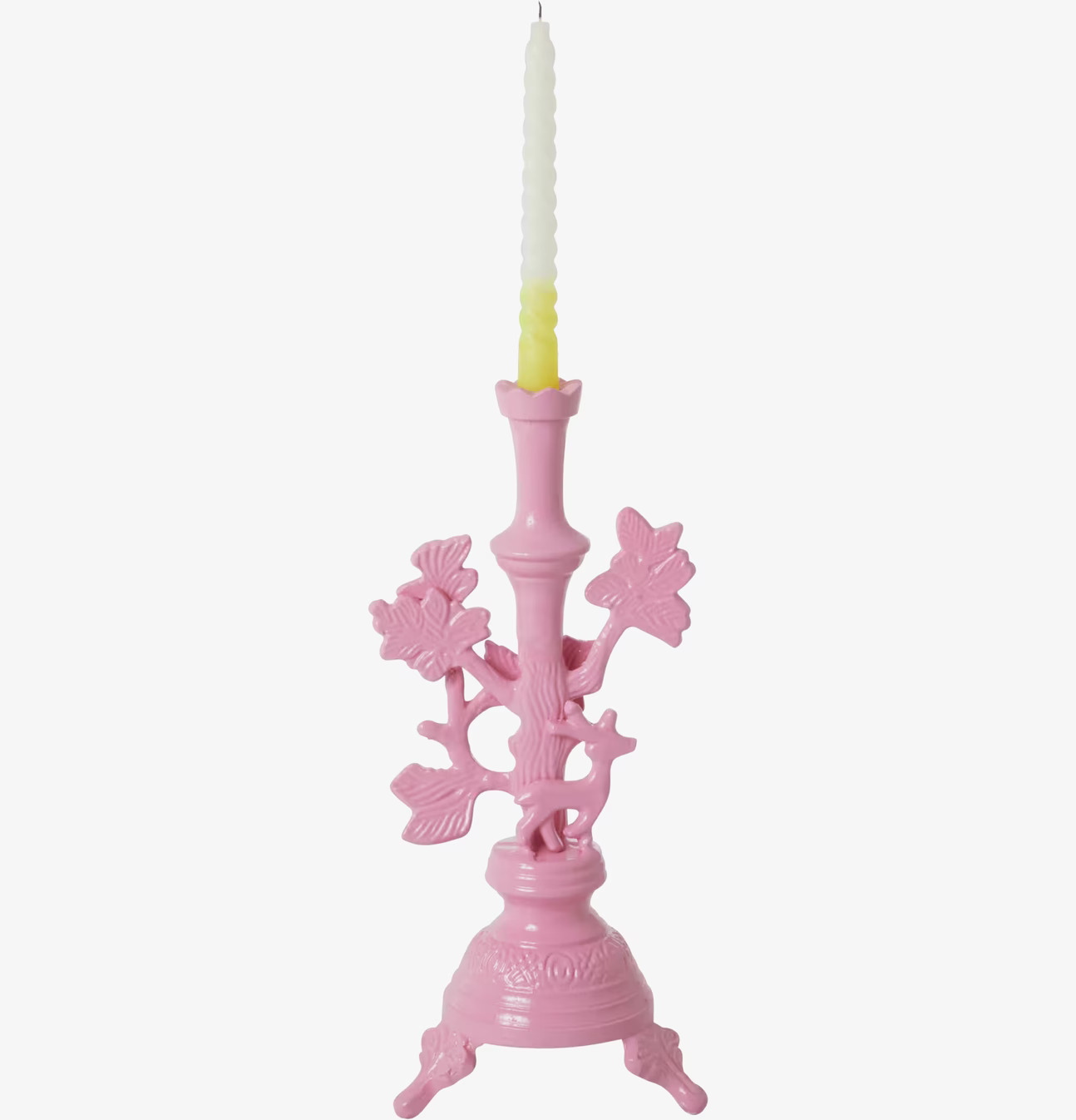 Ljusstake Soft Pink Large från Rice med naturmotiv och rosa färg