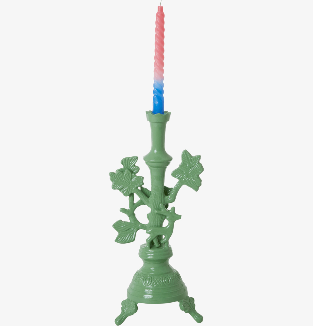 Bild av iögonfallande ljusstake i skogsinspirerad stil