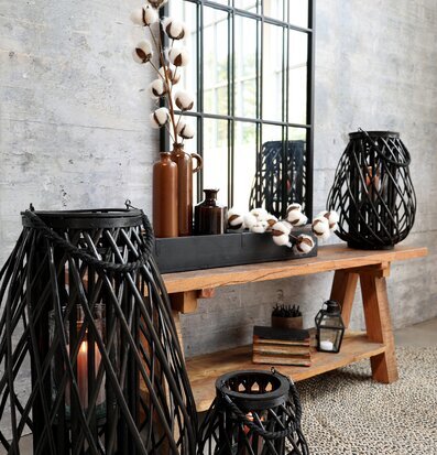 Bild av stämningsfull scen med rustik och modern design