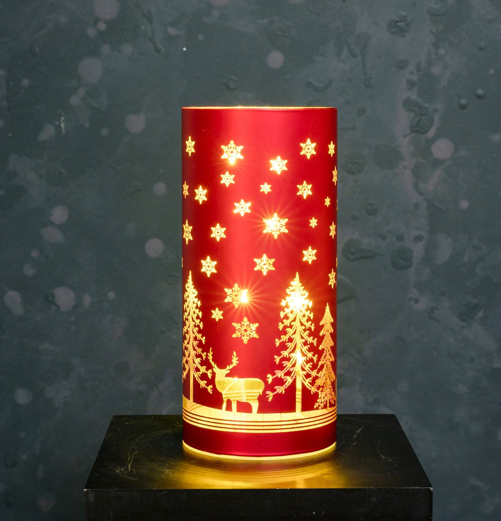 Glasrör LED Julmotiv Röd 20 Cm från Multi Agentur, lysande