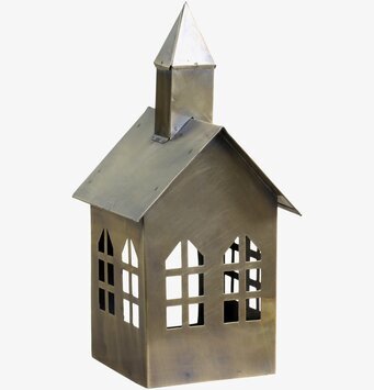 Ljuslykta Hus #2 Antik Mässing från Chic Antique, rustik charm