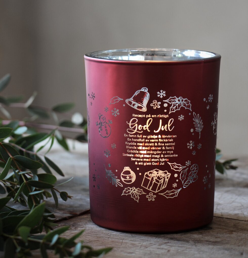 Ljuslykta God Jul Recept från Majas Cottage på träbord