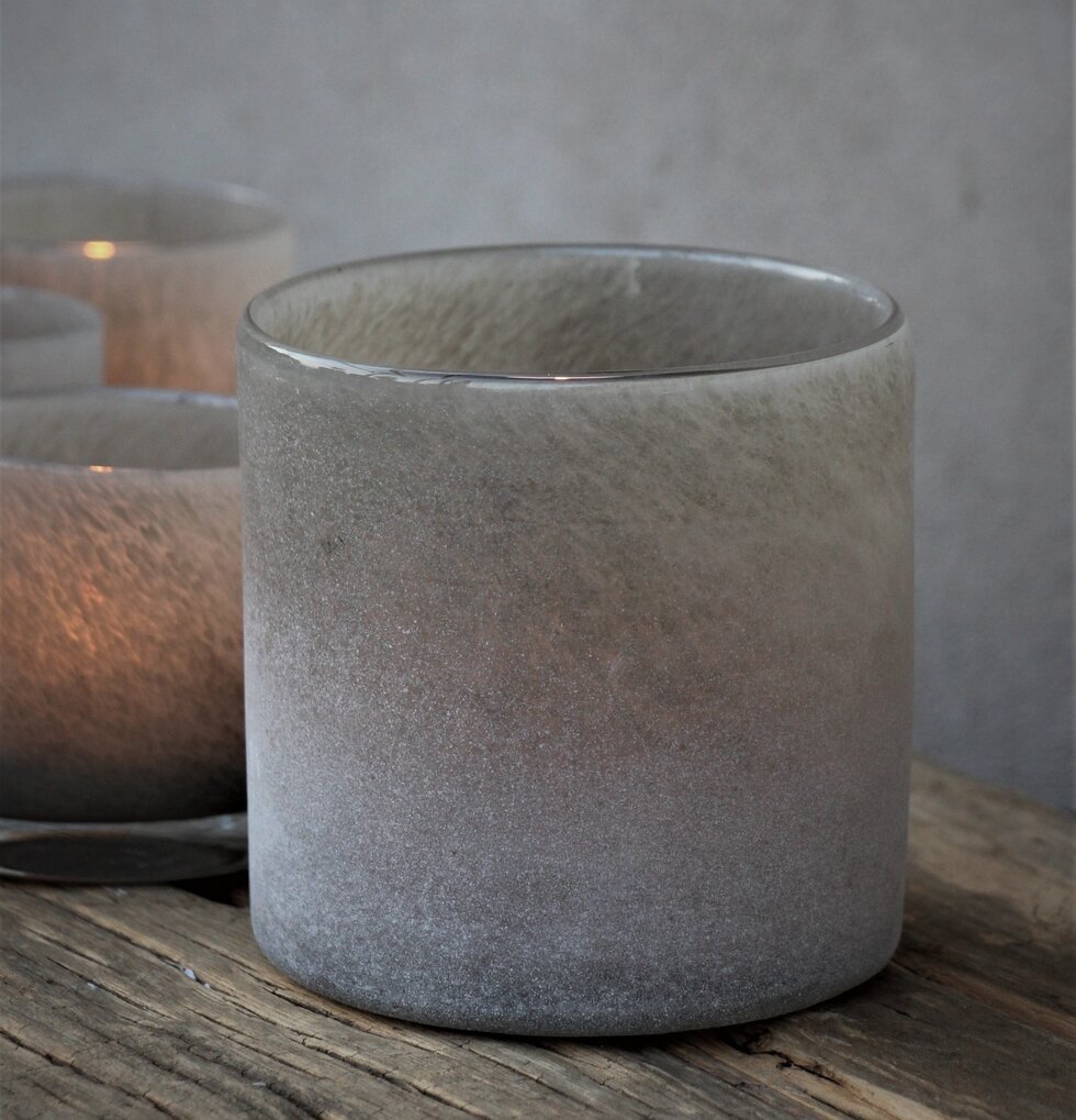 Ljuslykta Lumiere Sage Frost Stor från Majas Cottage