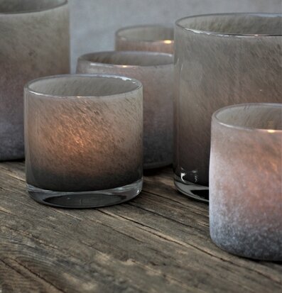 Ljuslykta Lumiere Sage Frost Stor från Majas Cottage