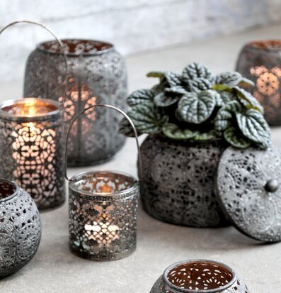 Ljuslykta Hurricane Antique Zink Förvaringsburk Med Lock Chic Lyktor Endless Light Ljuslyktor Förvaringslådor och korgar Boxar