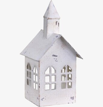 Ljuslykta Hus #3 Antique Creme från Chic Antique med patina