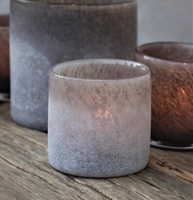 Ljuslykta Lumiere Coffee Frost Liten från Majas Cottage