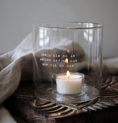 Ljuslykta - Börja Där Du Är från Majas Cottage i klart glas