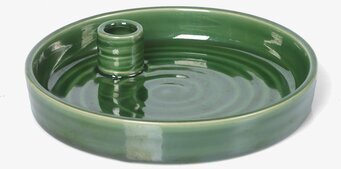 Bild av elegant ljusfat i grön keramik för hemmet