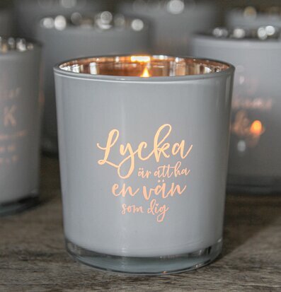 Ljuslykta - Lycka Är Att Ha En Vän Som Dig från Majas Cottage