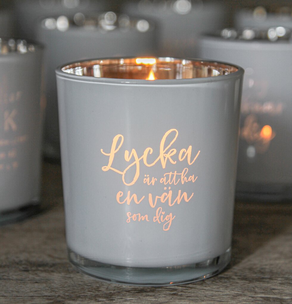 Ljuslykta - Lycka Är Att Ha En Vän Som Dig från Majas Cottage