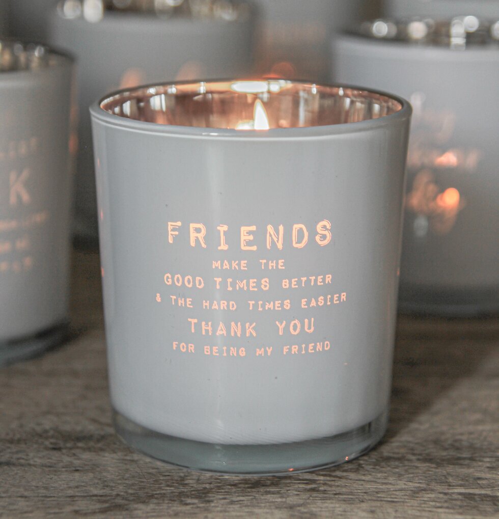 Ljuslykta - Friends från Majas Cottage i frostat glas