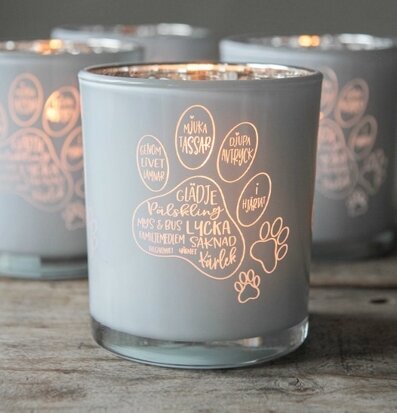 Ljuslykta - Pälskling från Majas Cottage med tassavtryck