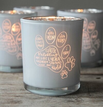 Ljuslykta - Pälskling från Majas Cottage med tassavtryck