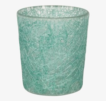 Bild av oceangrön glasfiberlykta med intrikat mönster