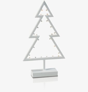 Foto av dekorativt LED-träd i modern stil och vit färg
