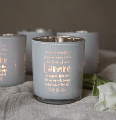 Ljuslykta - Tack För Att Just Du Är Lärare från Majas Cottage