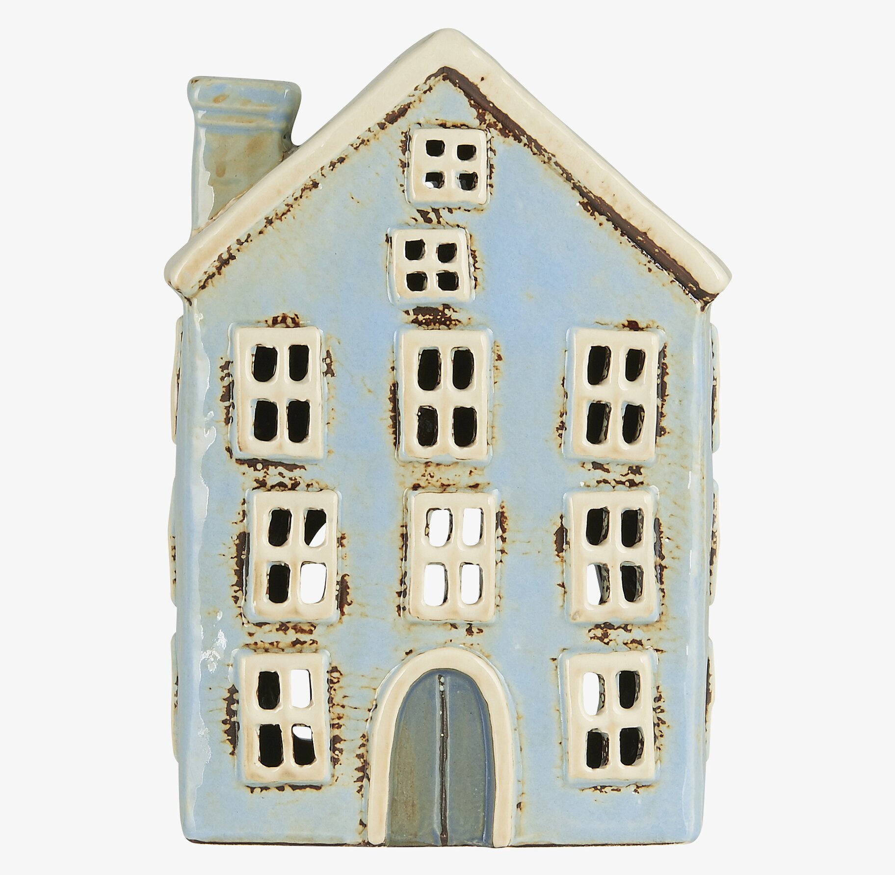 Ljuslykta Nyhavn Ljusblå från IB Laursen, keramik, husform