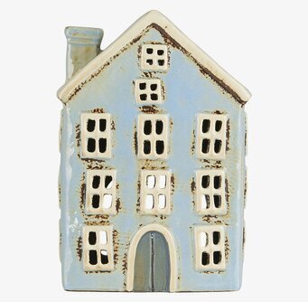 Ljuslykta Nyhavn Ljusblå från IB Laursen, keramik, husform