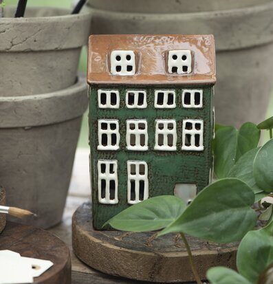 Ljuslykta Nyhavn Grön från IB Laursen på träplatta