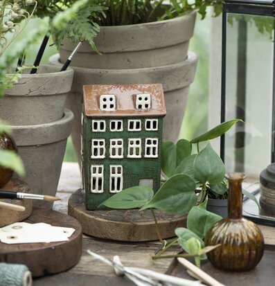 Ljuslykta Nyhavn Grön från IB Laursen på träplatta