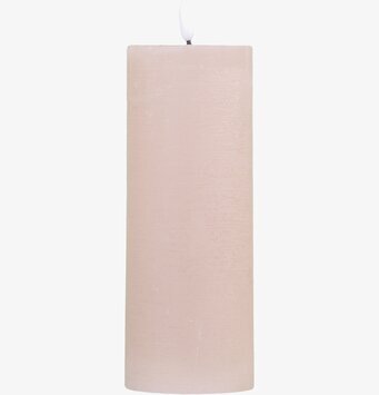 Bild av LED-blockljus i dimrosa med realistisk flamma