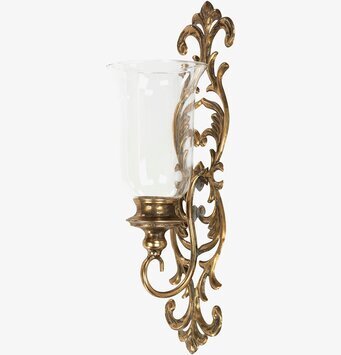 Bild av elegant väggmonterad ljushållare i guldbrun