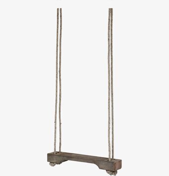 Foto av rustik hylla med jutesnöre och trädetaljer