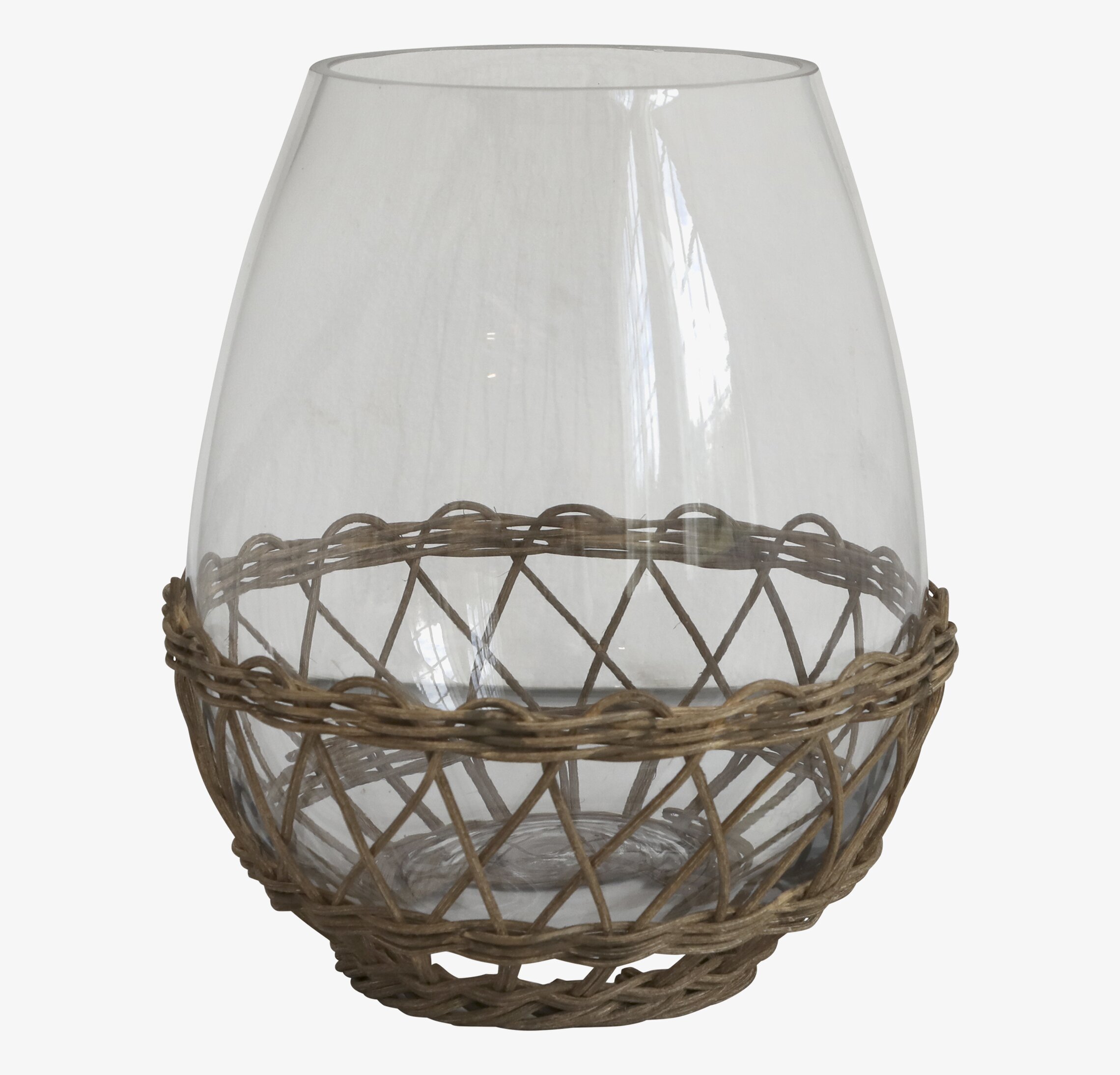 Ljuslykta Hurricane Large från Chic Antique i glas och rotting