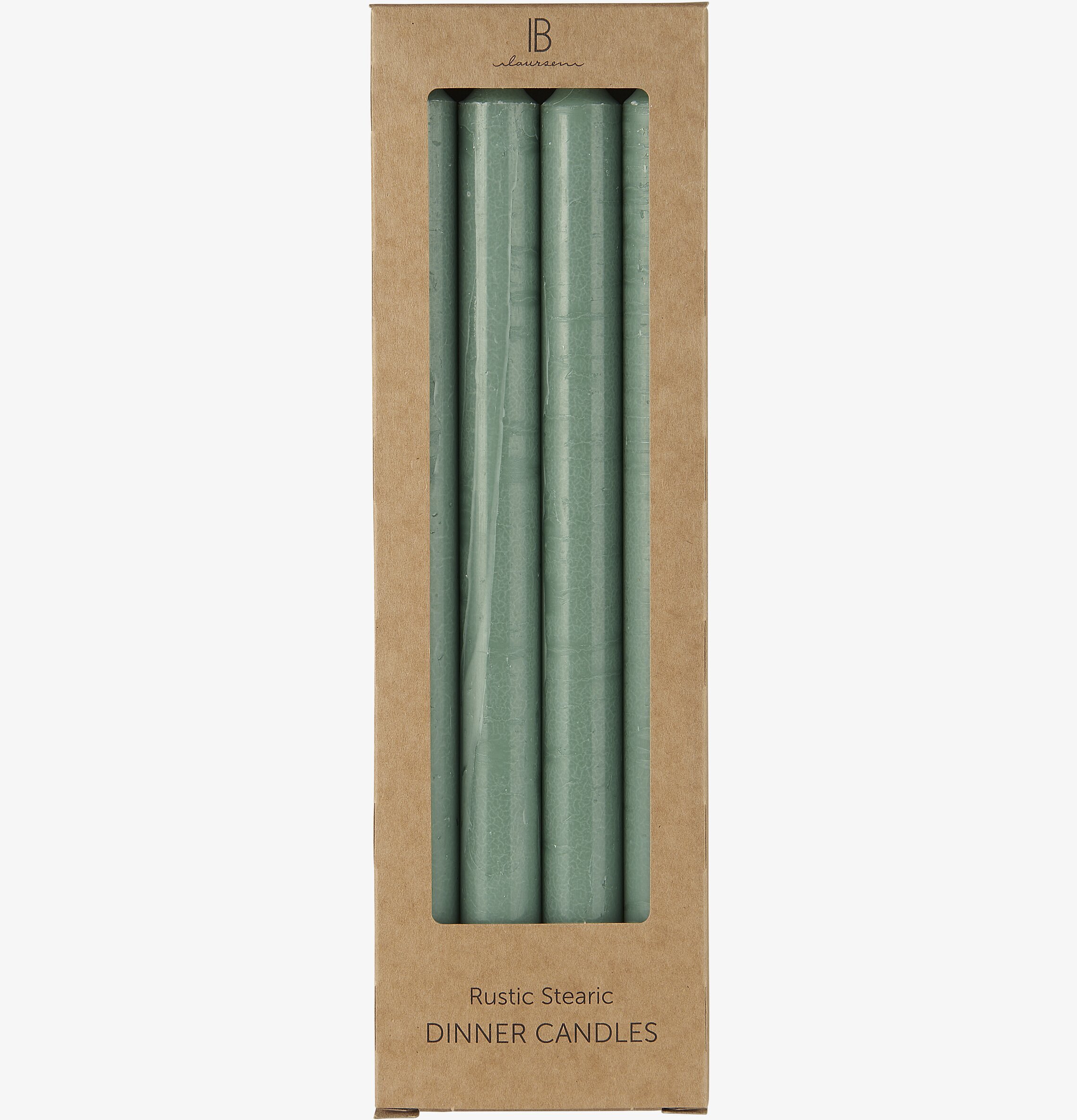 Stearinljus Grön Set/4 från IB Laursen i rustik förpackning