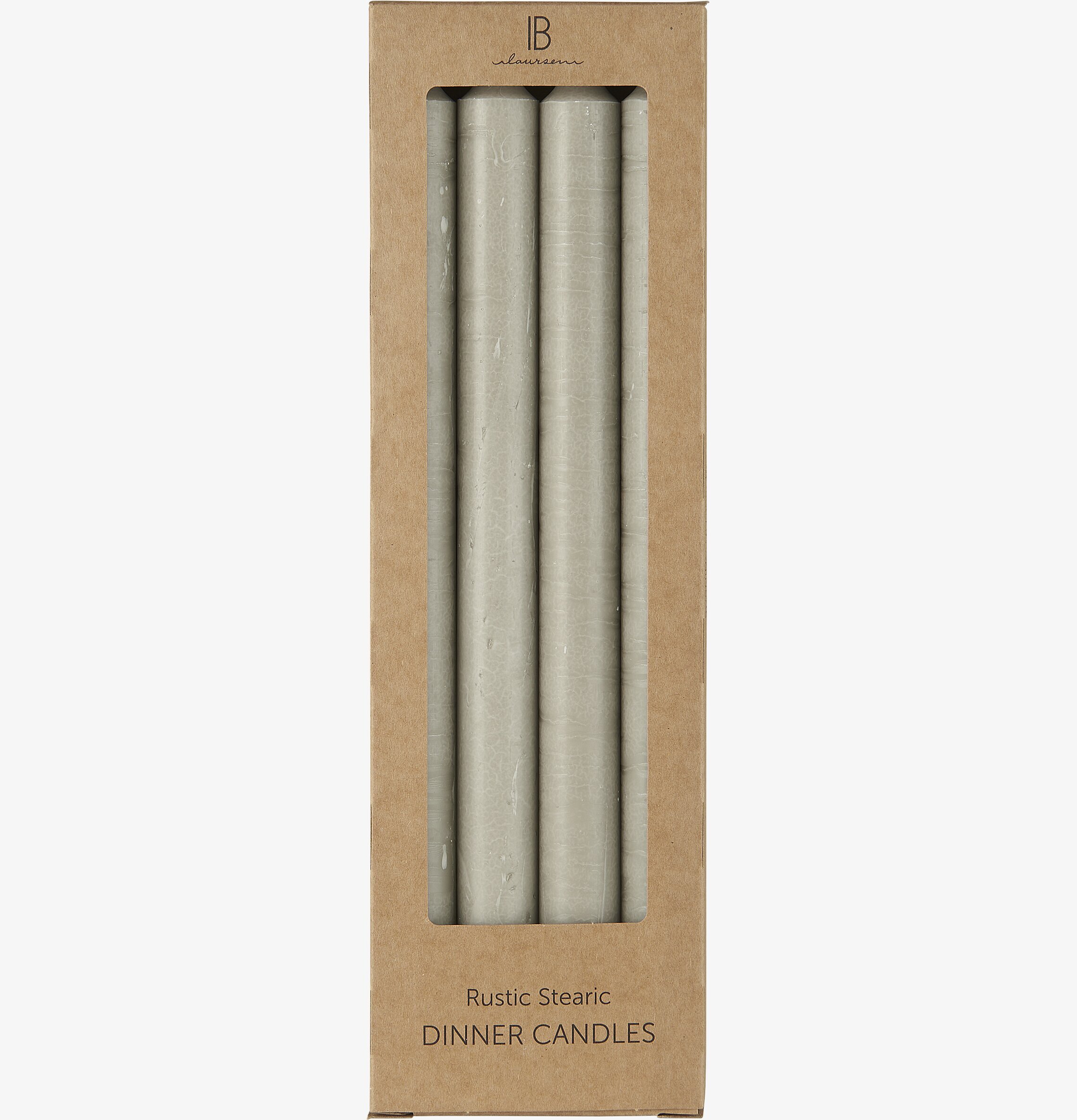 Bild av askgrå stearinljus i minimalistisk förpackning