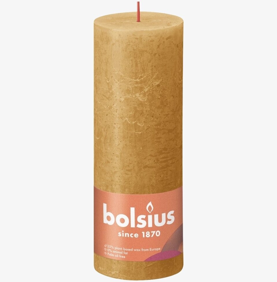 Bild av ett elegant blockljus i honungsgul nyans