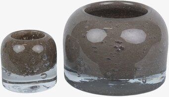 Leah Ljuskopp Taupe Stor från Olsson & Jensen i tvåtonat glas