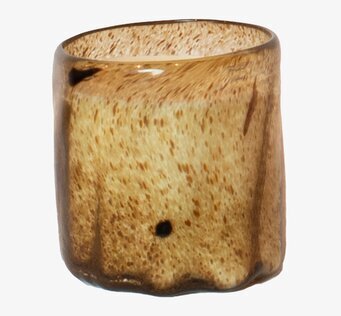 Bild av ljuslykta med gyllene ton och doft av vanilj