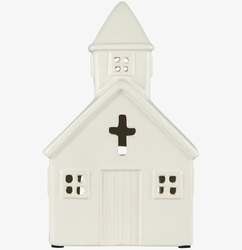 Ljuslykta Kyrka Liten Creme från IB Laursen i keramik