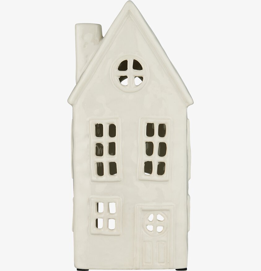 Ljuslykta Hus Runt Fönster Creme från IB Laursen i keramik