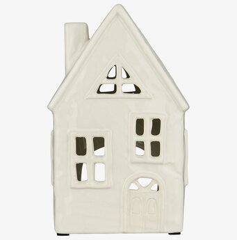 Ljuslykta Hus Välvd Dörr Creme från IB Laursen i keramik