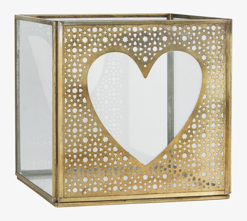 Ljusstake Hjärta Stor från IB Laursen med glas och metall