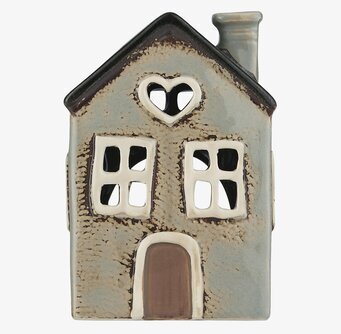 Ljuslykta Hus Grå från IB Laursen, keramik, grå nyanser