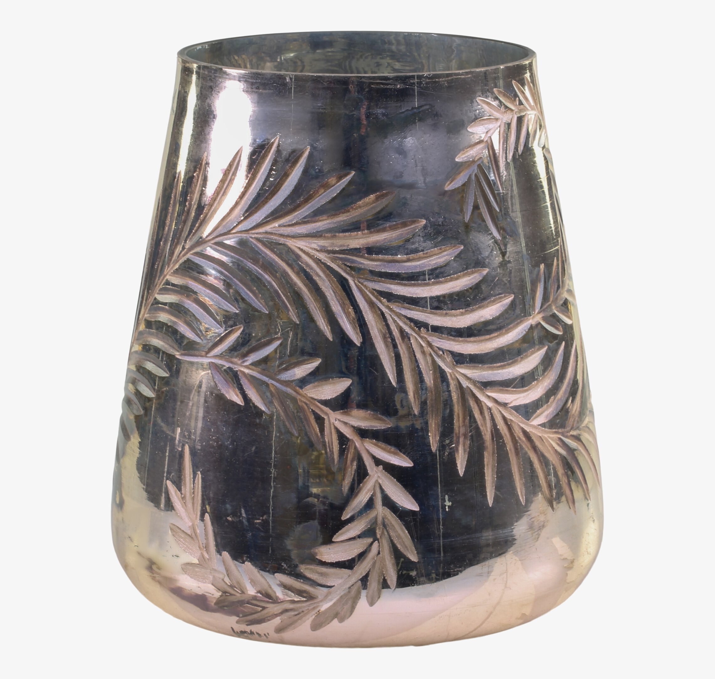 Ljuslykta Stor Antique Mocca från Chic Antique med reliefmönster