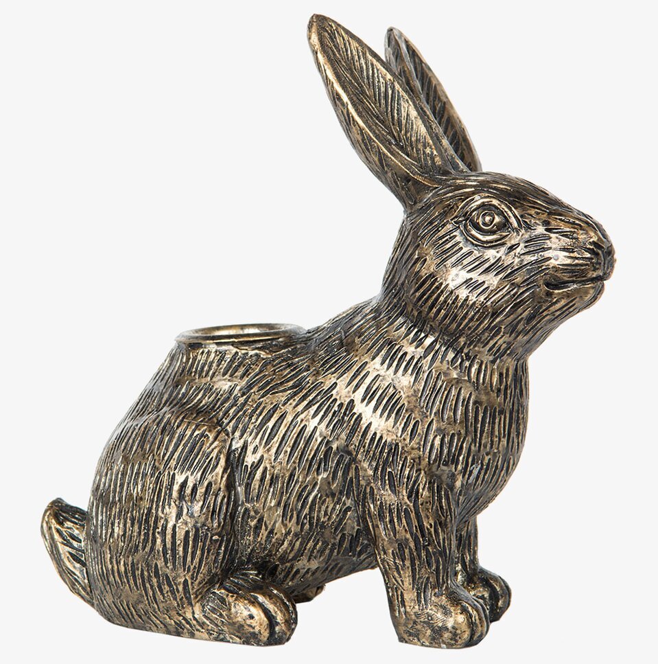 Ljusstake Hare Brun/Guld från A Lot Decoration, detaljrik