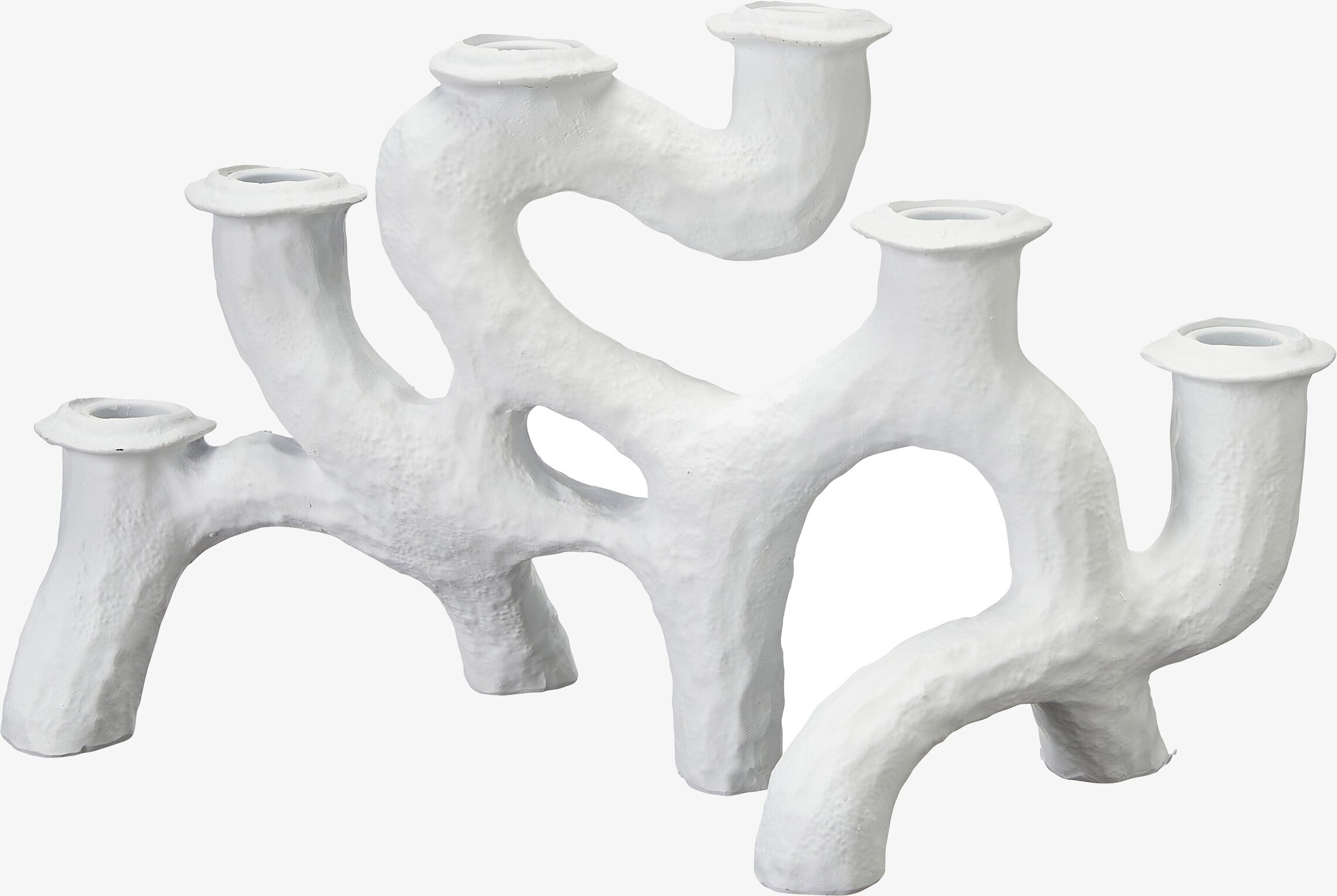 Willow Ljusstake Matt Vit från Wikholm Form med trädgrenar