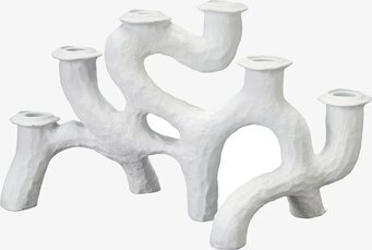 Bild av stilren och organisk vit ljusstake