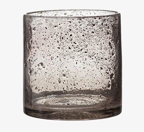 Bubbles Ljuslykta Rökgrå Mellan från Wikholm Form i glas