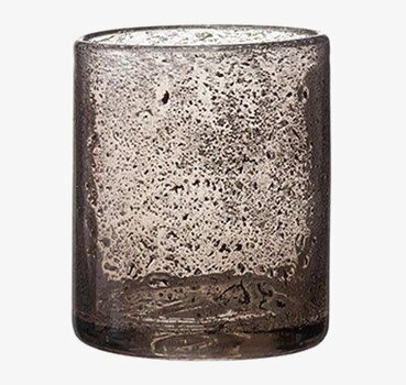 Bubbles Ljuslykta Rökgrå Liten från Wikholm Form i glas