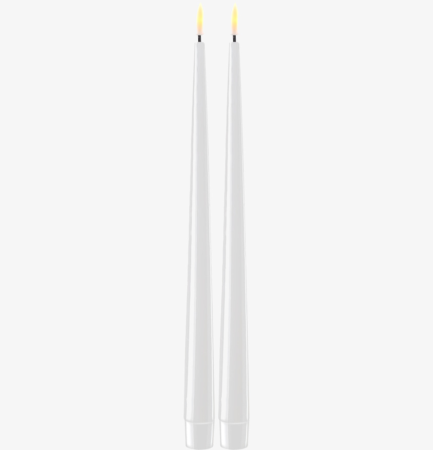 Middagsljus Vit LED 2-Pack 28 cm från Deluxe Homeart