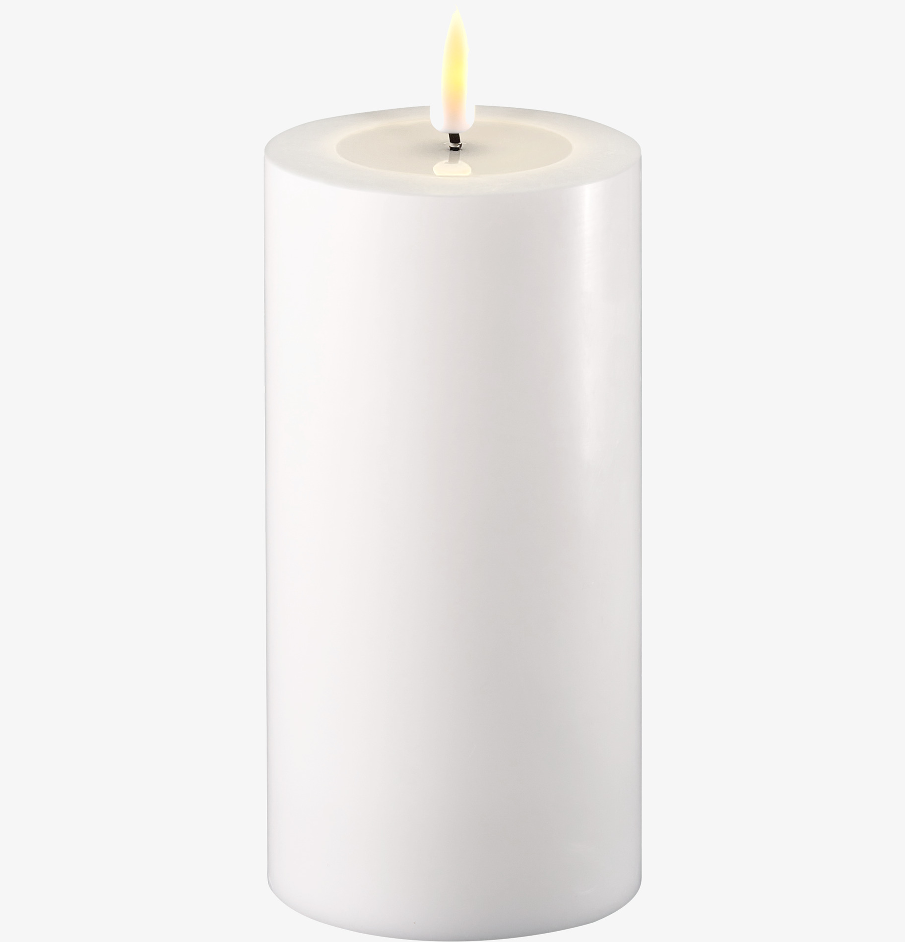 Bild av stilrent vitt LED-blockljus med naturlig flamma